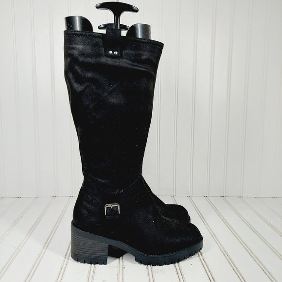 NEW Bella Vita Women's Lorielle Black Leather Buckle Tall Heeled Boots M355 - Picture 5 of 13